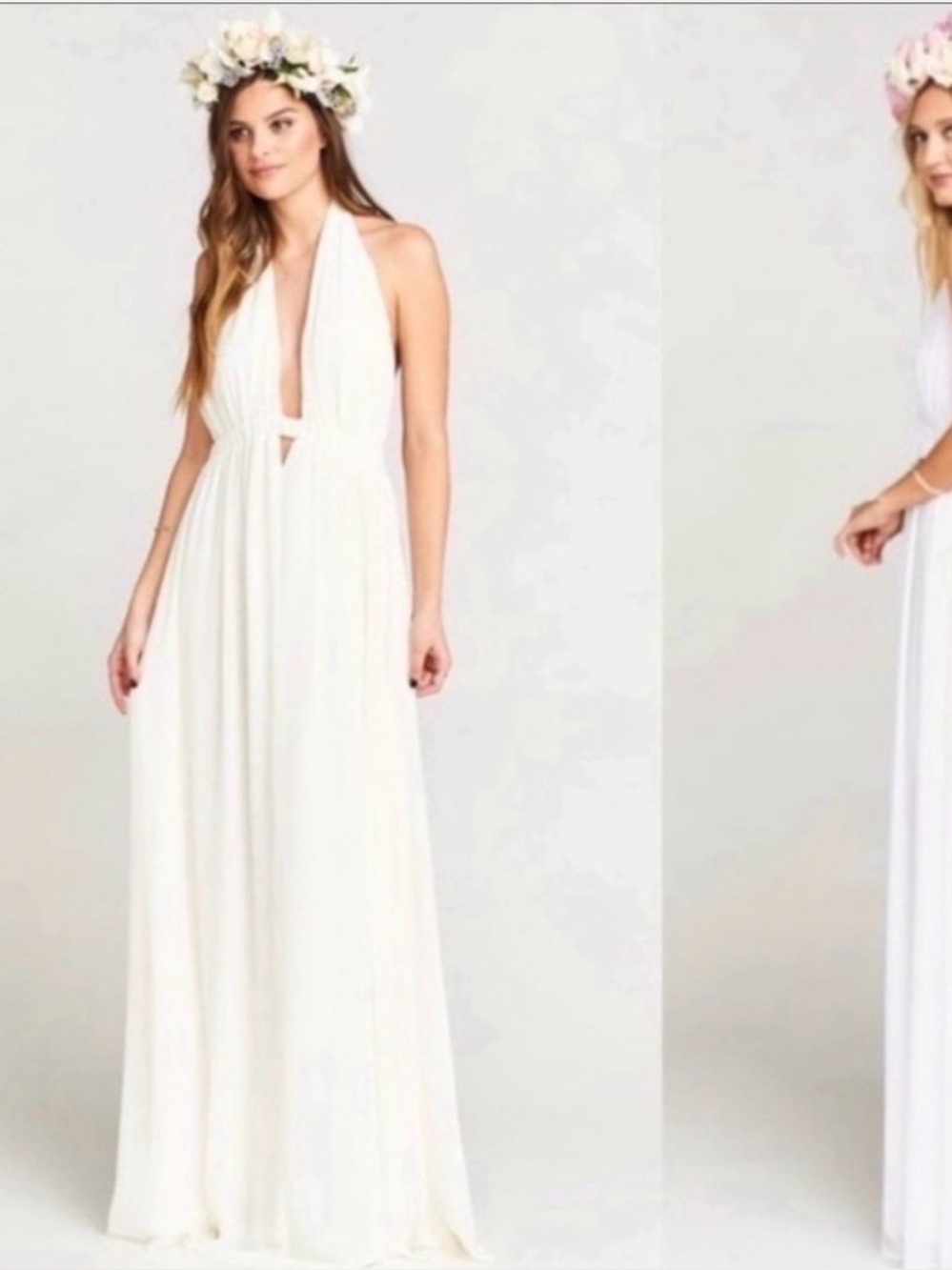 Show Me Your MuMu White Backless Halter Maxi Dress